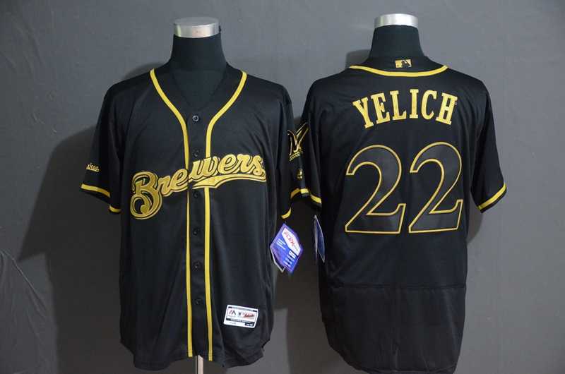 Brewers 22 Christian Yelich Black Gold Flexbase Jersey,We sell and wholesale Brewers 22 Christian Yelich Black Gold Flexbase Jersey on line form chian!